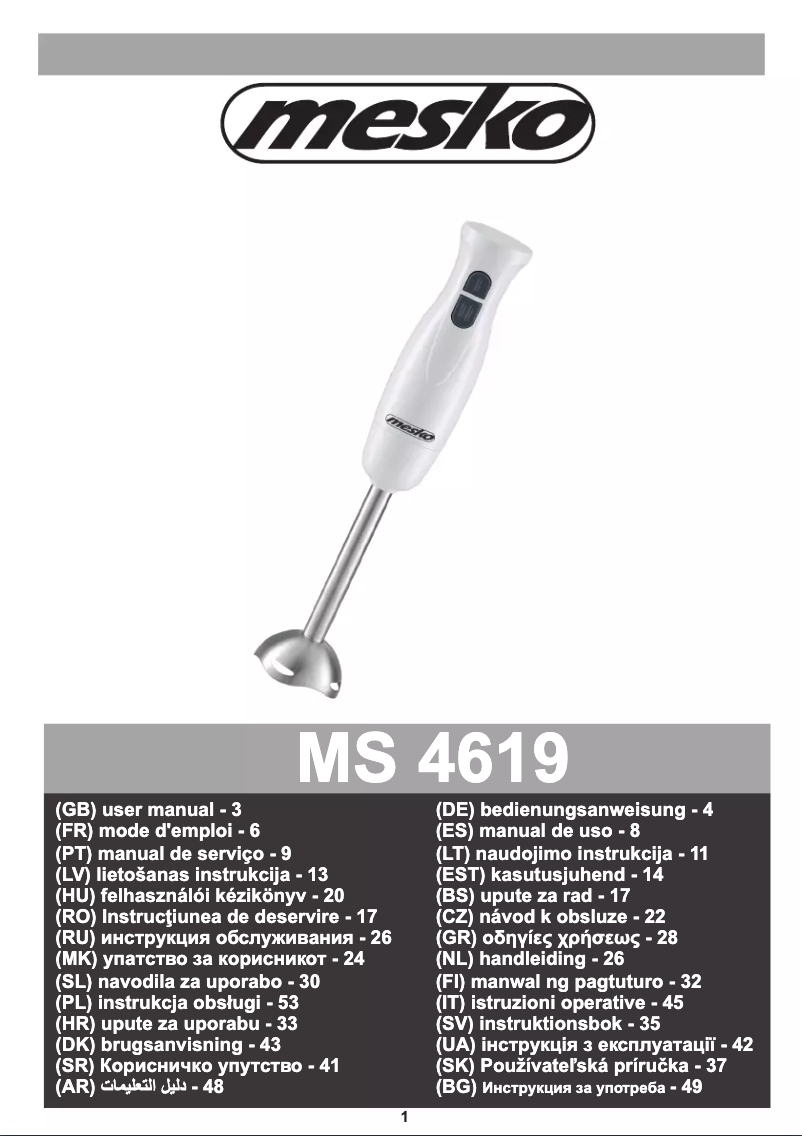 Página 1 del manual Manual de usuario Mesko MS 4619