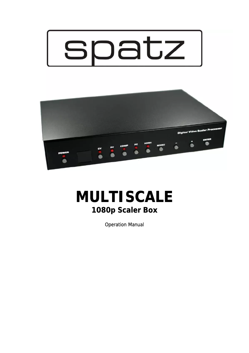 Imagen de la primera página del manual del dispositivo Multiscale