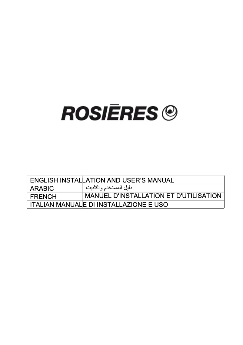 Página nº 1 - Manual de usuario Rosieres RHC 638/1PN