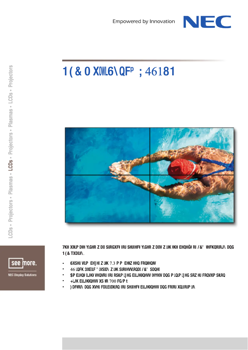 Imagen de la primera página del manual del dispositivo MultiSync X461UN