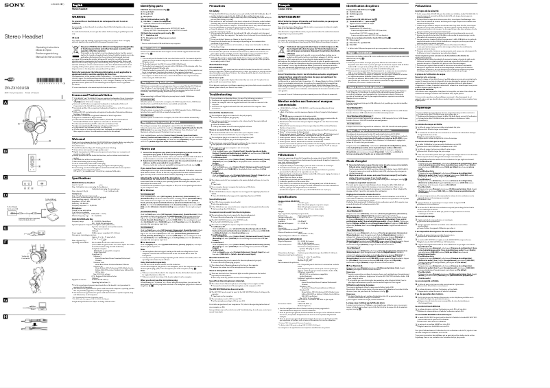 Imagen de la primera página del manual del dispositivo DR-ZX103USB