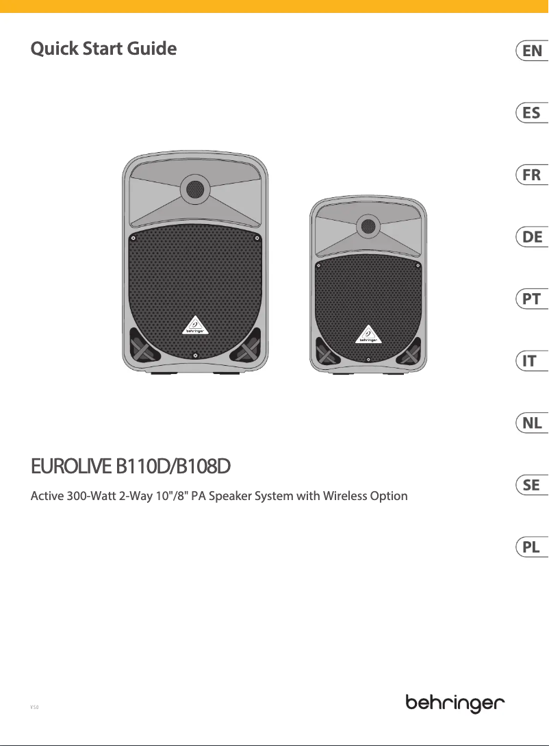 Imagen de la primera página del manual del dispositivo Eurolive B110D