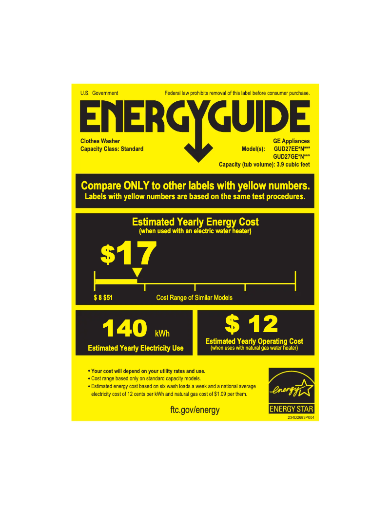 Imagen de la primera página del manual del dispositivo Spacemaker GUD27GESNWW