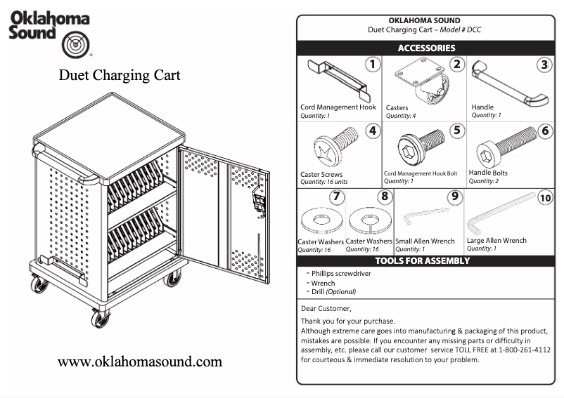 Imagen de la primera página del manual del dispositivo Oklahoma Sound DCC