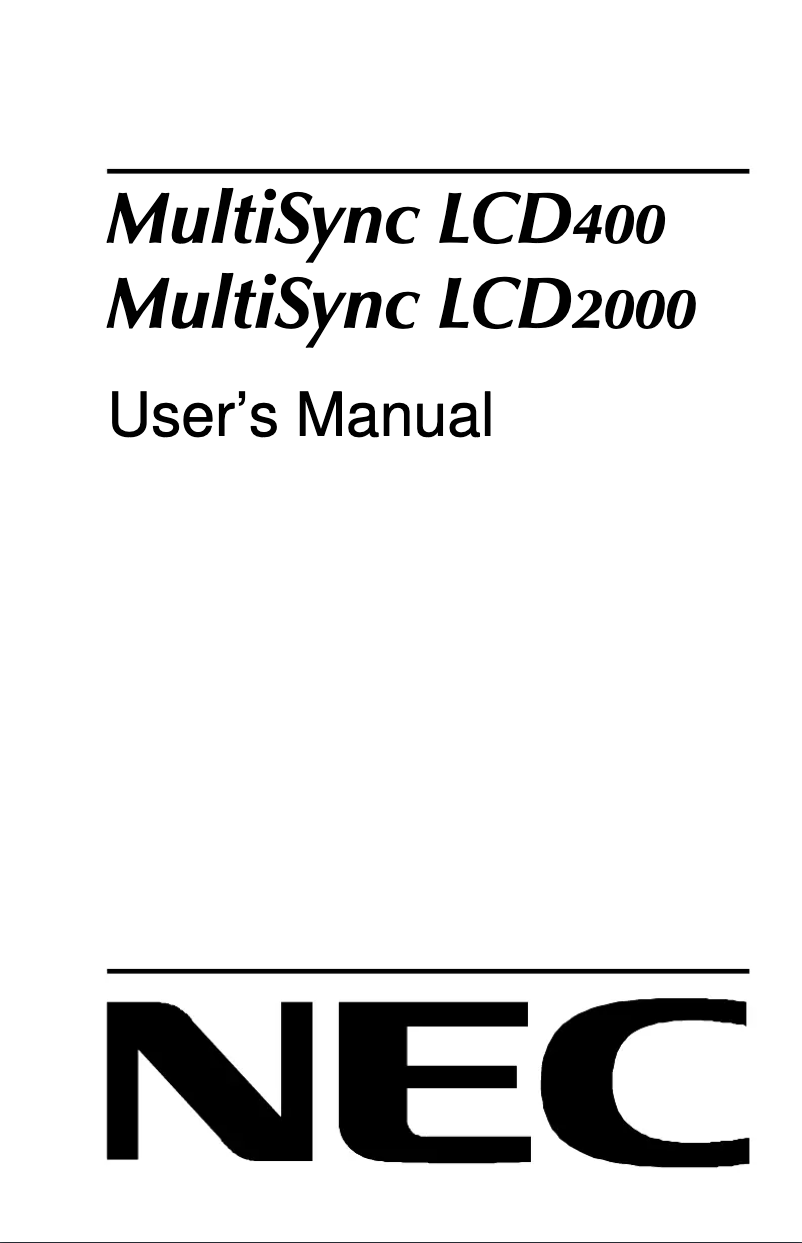 Imagen de la primera página del manual del dispositivo MultiSync LCD 400