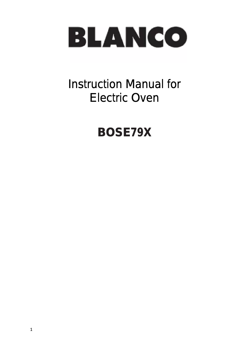 Página 1 del manual Manual de instrucciones BLANCO BOSE79X