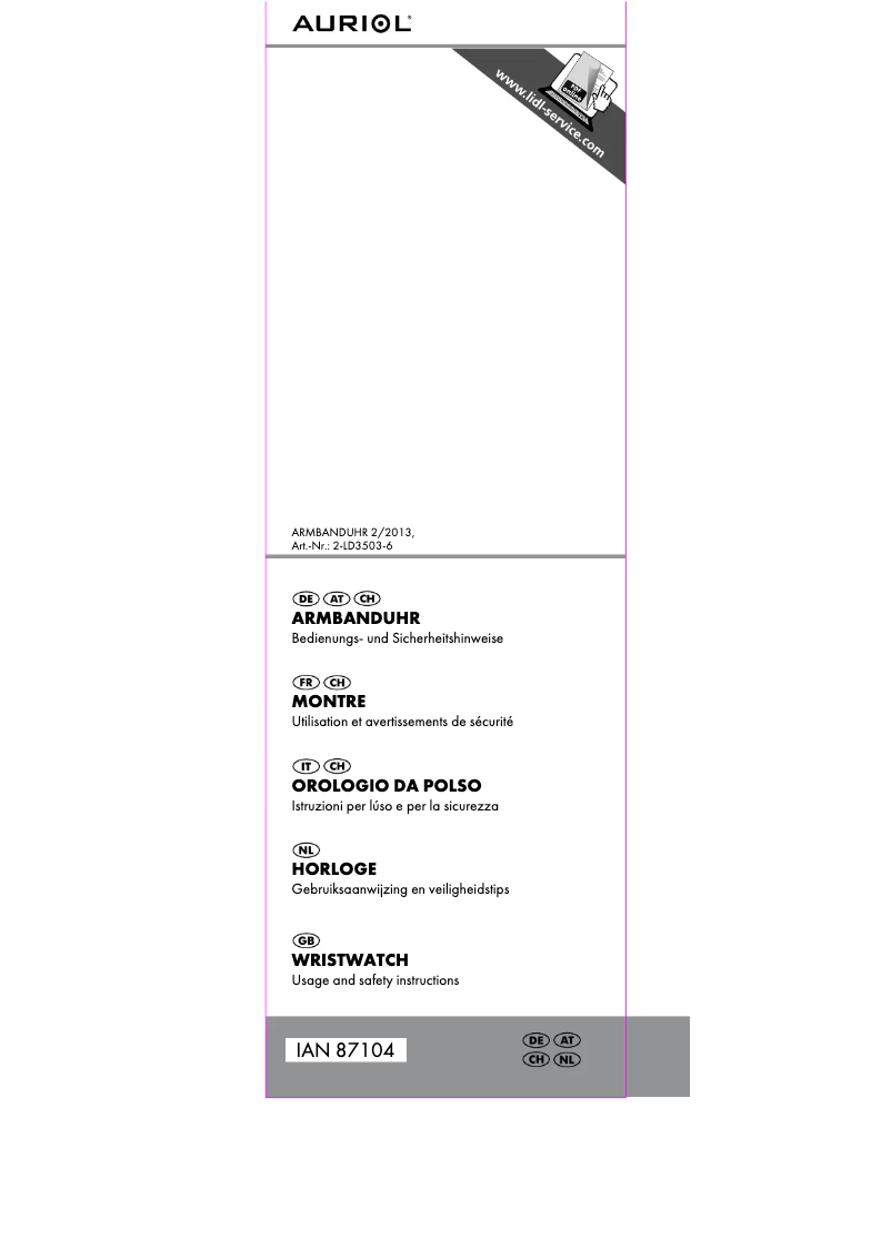 Imagen de la primera página del manual del dispositivo 2-LD3503