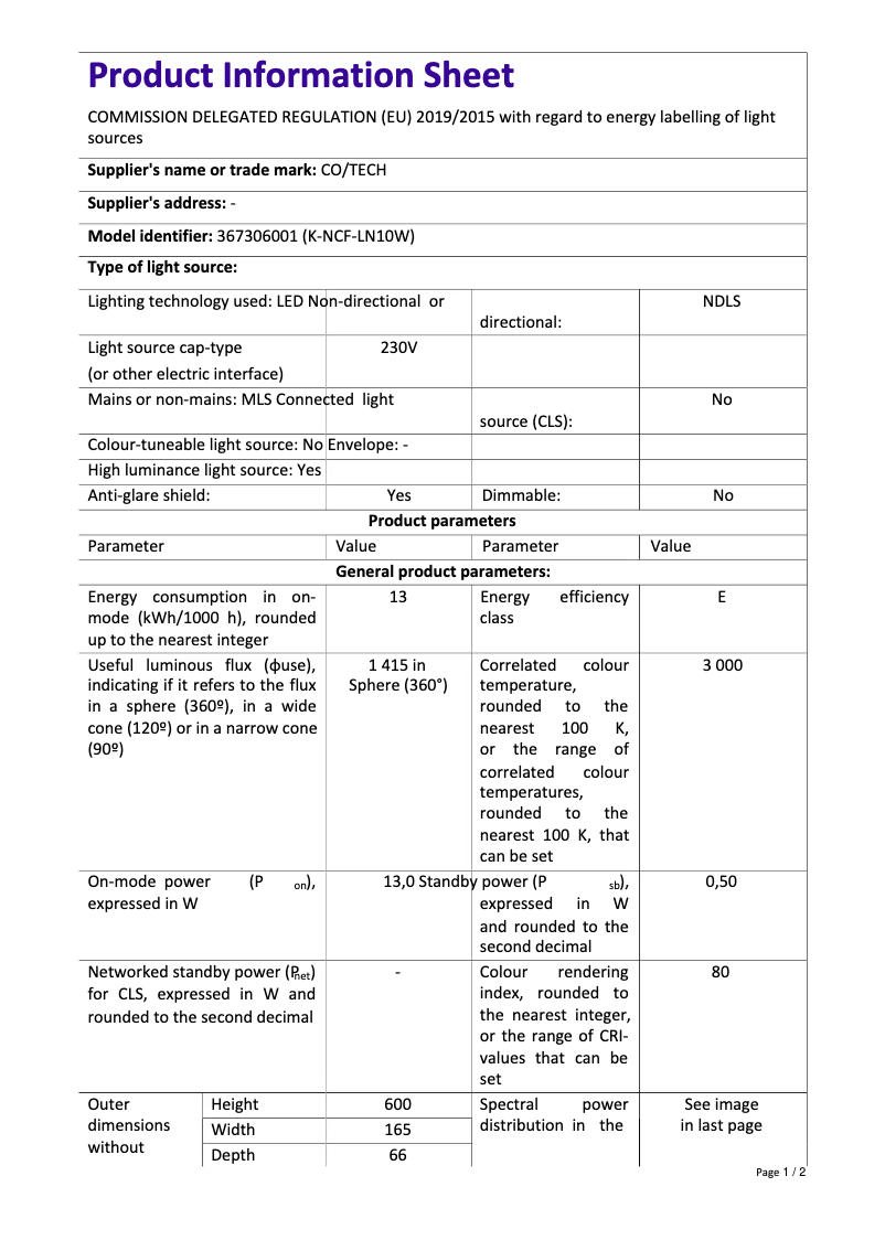 Imagen de la primera página del manual del dispositivo K-NCF-LN10W