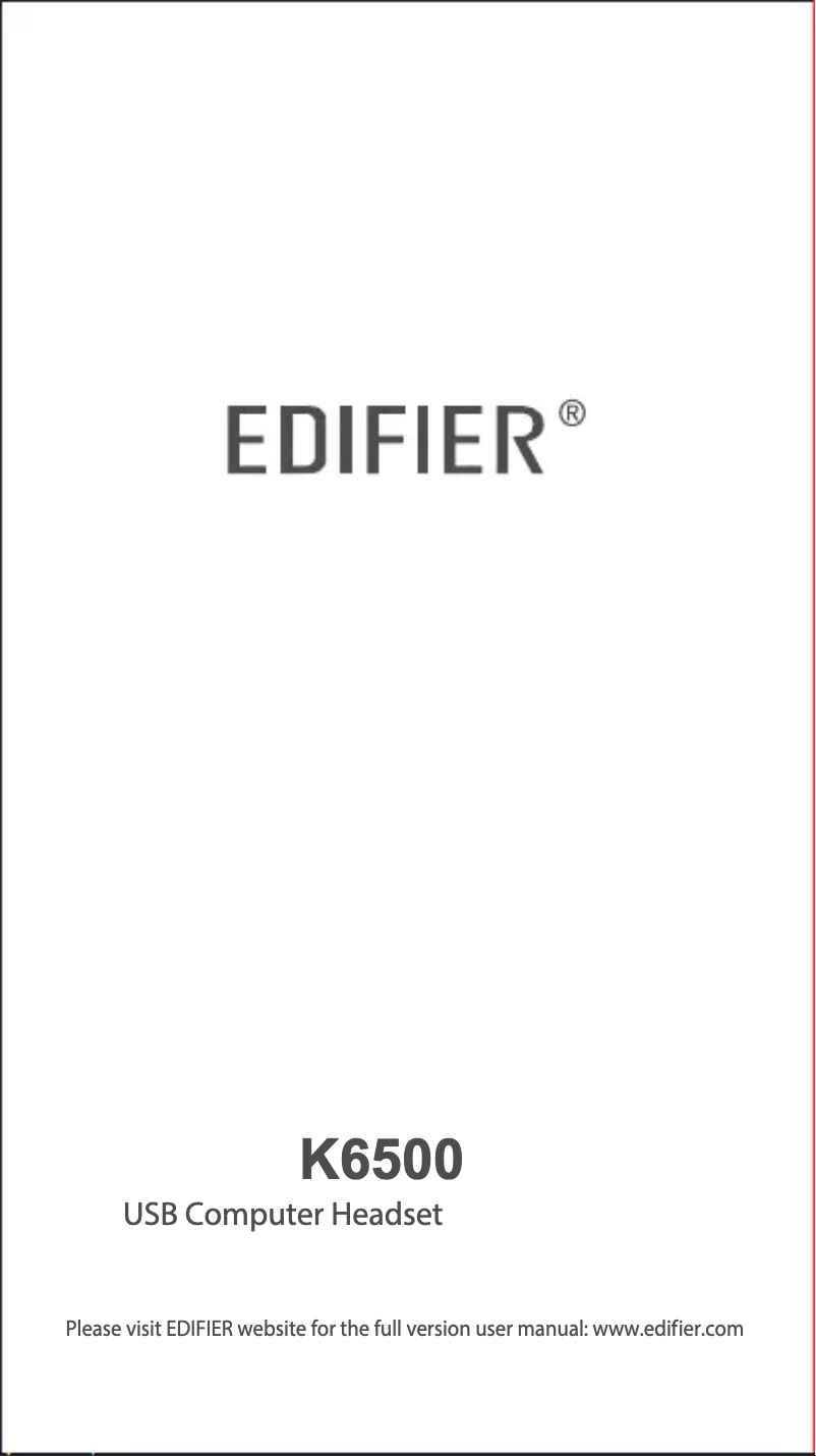 Página 1 del manual Manual de usuario Edifier K6500