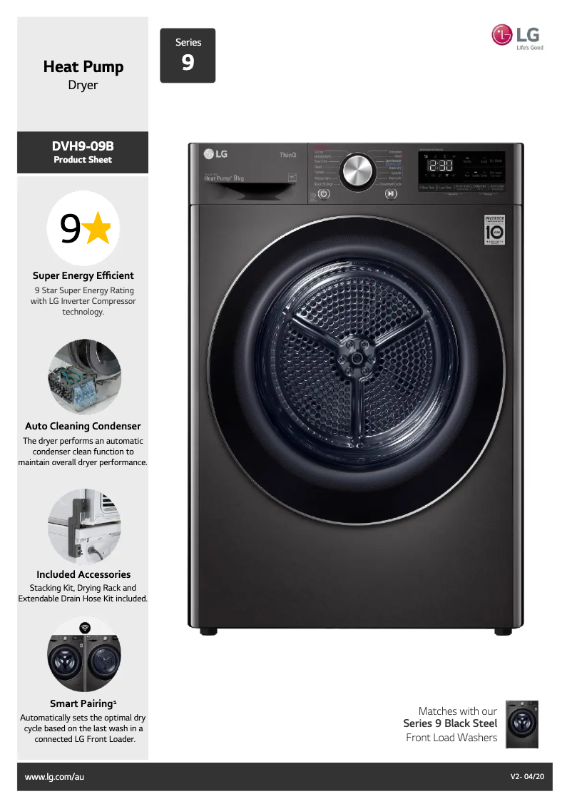 Página 1 del manual Ficha técnica LG DVH9-09B