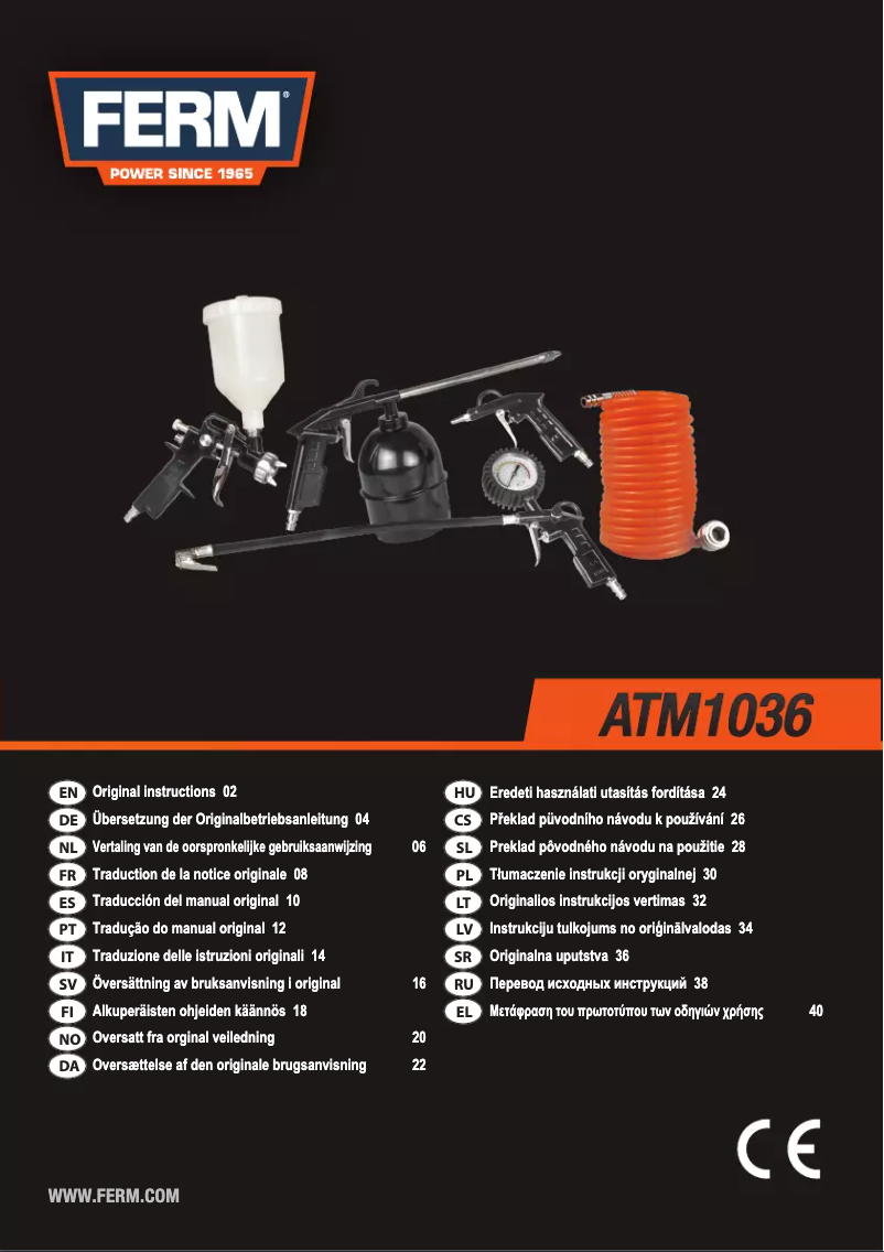 Imagen de la primera página del manual del dispositivo ATM1036