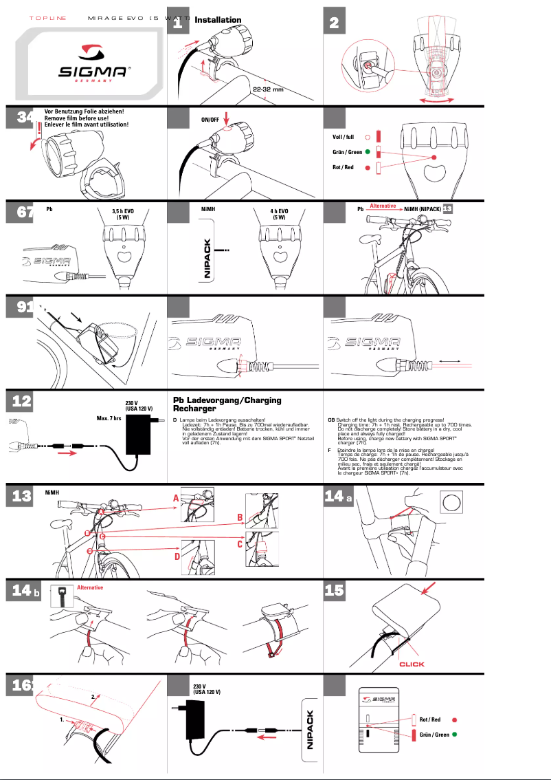 Página 1 del manual Manual de usuario Sigma Mirage EVO