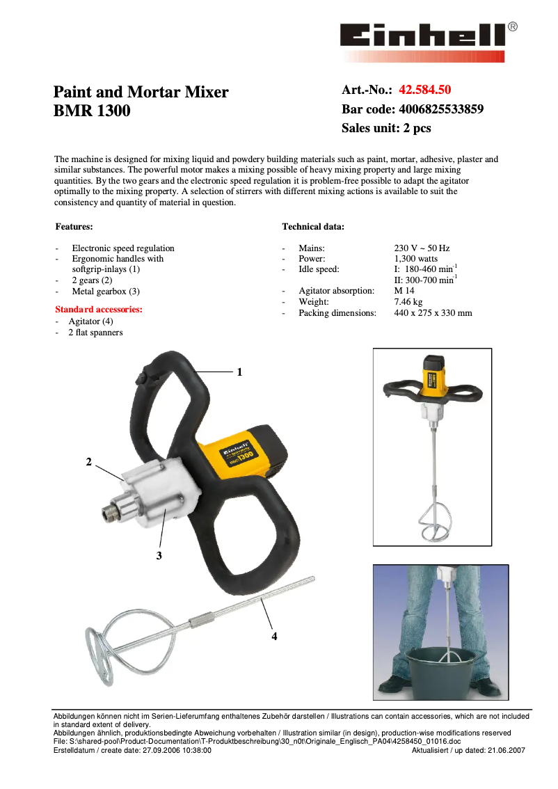 Página 1 del manual Manual de usuario Bavaria by Einhell BMR 1300