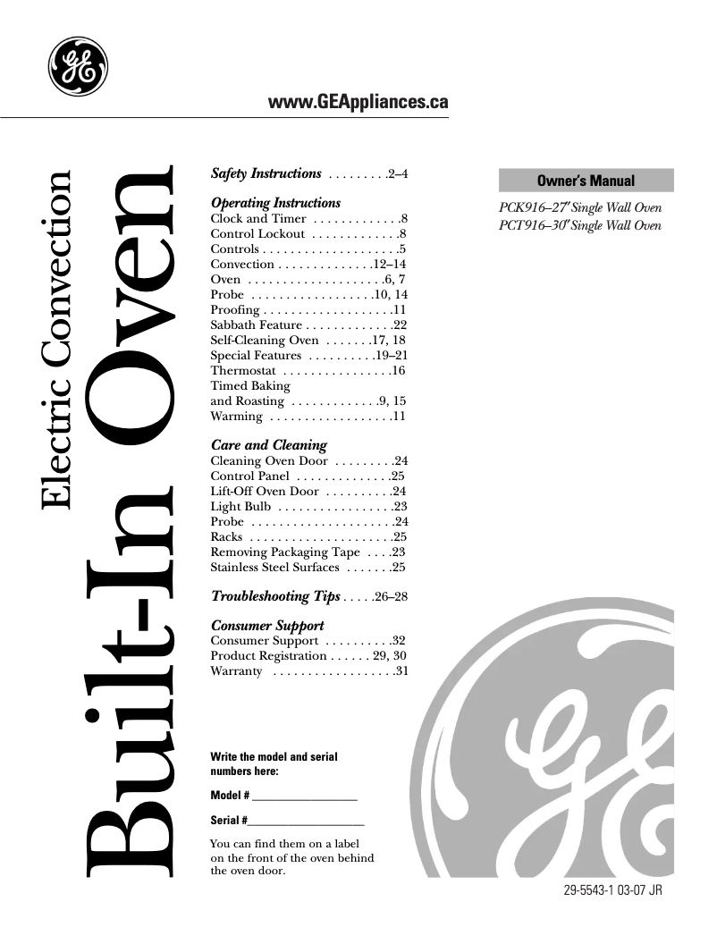 Imagen de la primera página del manual del dispositivo PCT916BMBB