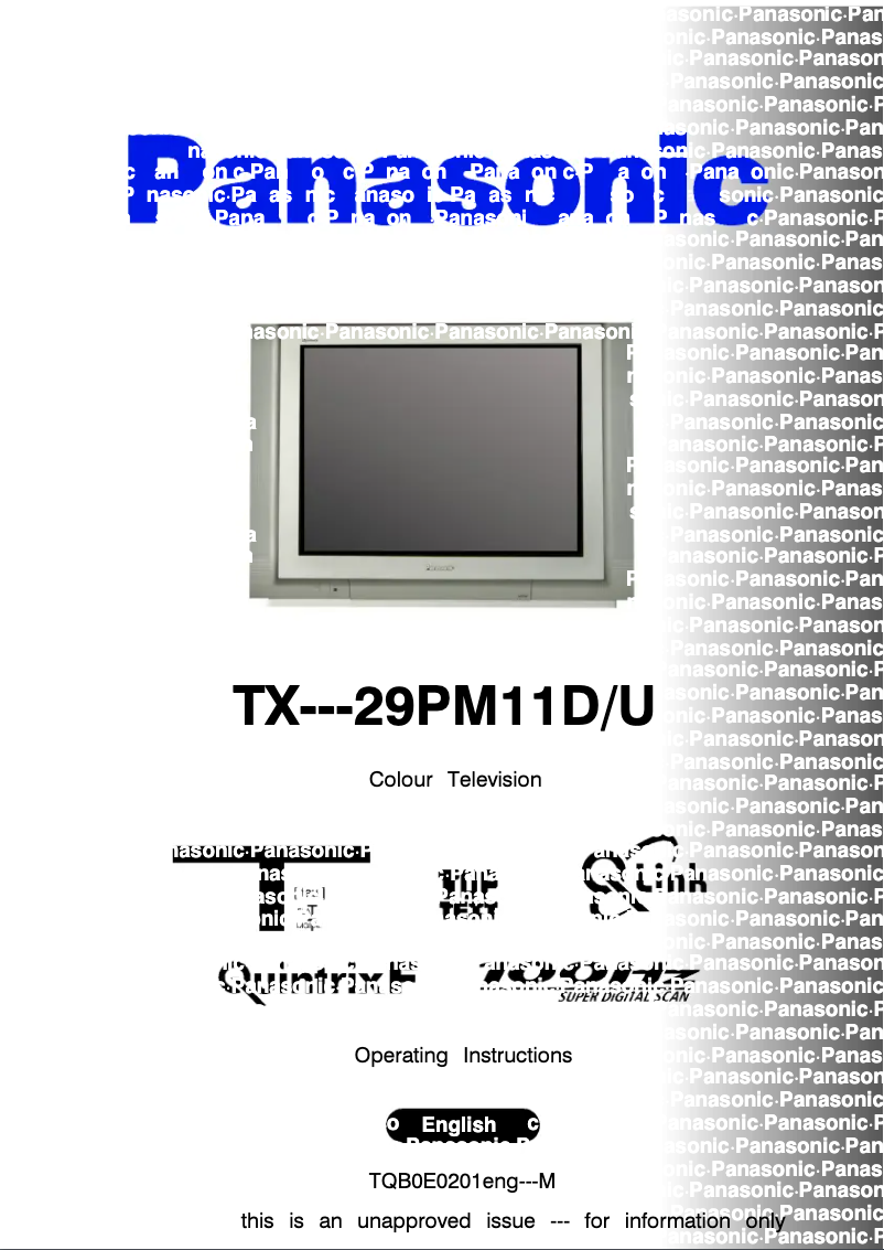Imagen de la primera página del manual del dispositivo TX-29PM11DU