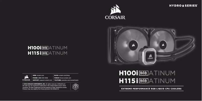 Página 1 del manual Manual de usuario Corsair Hydro Series H115i RGB Platinum