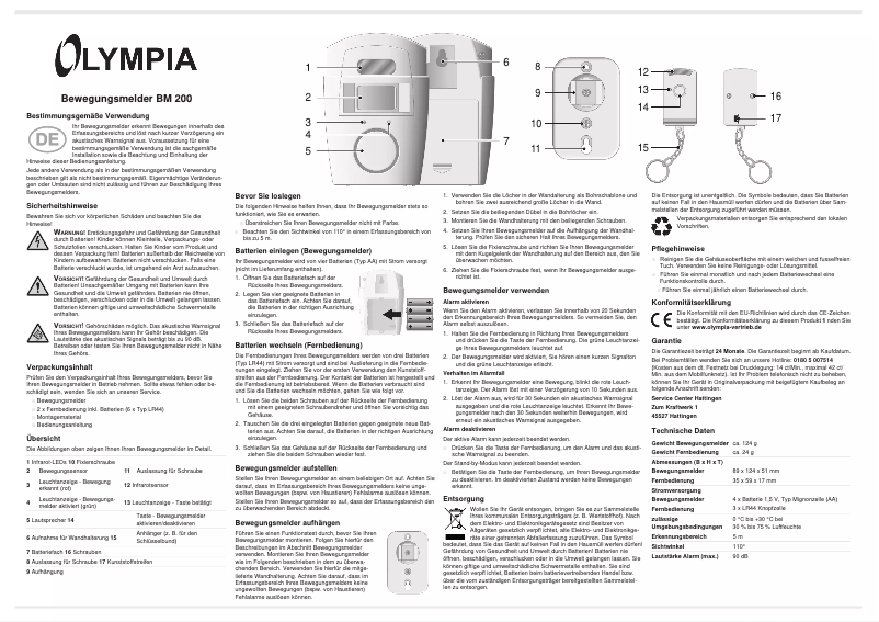 Imagen de la primera página del manual del dispositivo BM 200