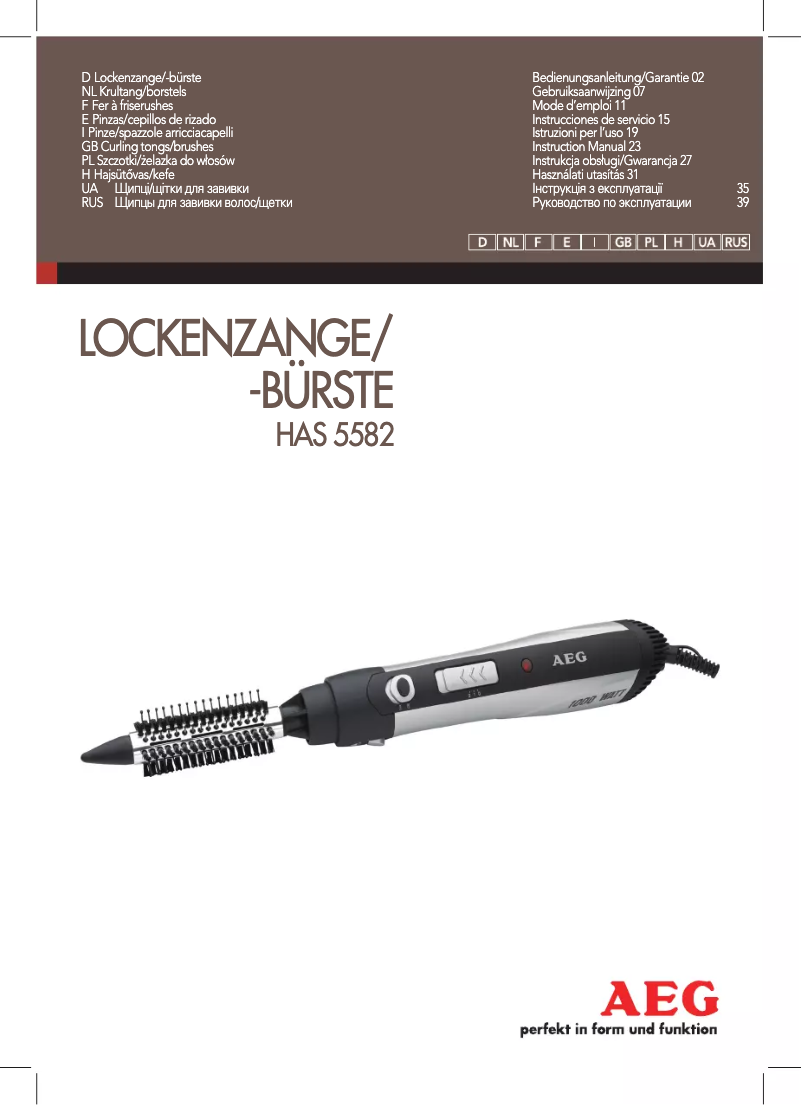 Imagen de la primera página del manual del dispositivo HAS 5582