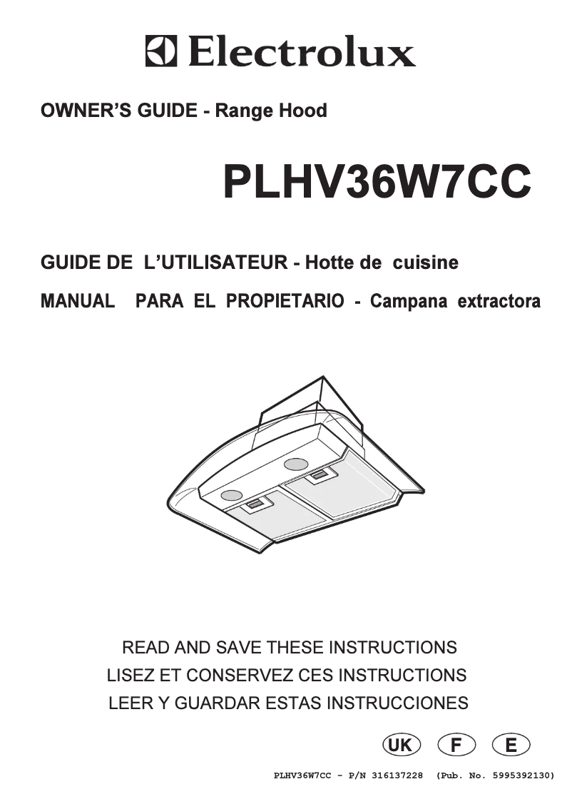 Página 1 del manual Manual de usuario Frigidaire PLHV36W7CC