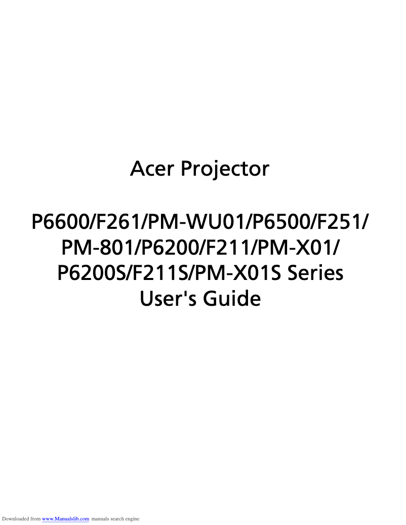 Imagen de la primera página del manual del dispositivo Large Venue P6500