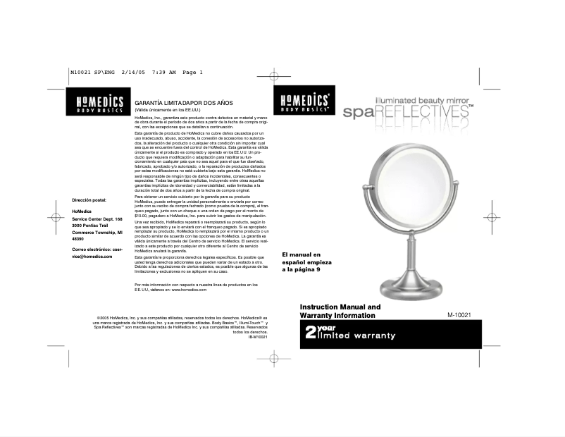 Imagen de la primera página del manual del dispositivo M-10021