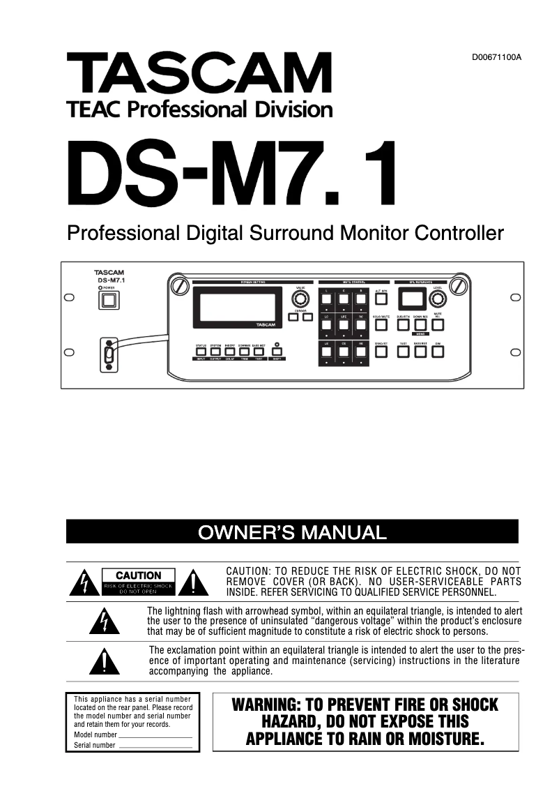 Imagen de la primera página del manual del dispositivo DS-M7.1
