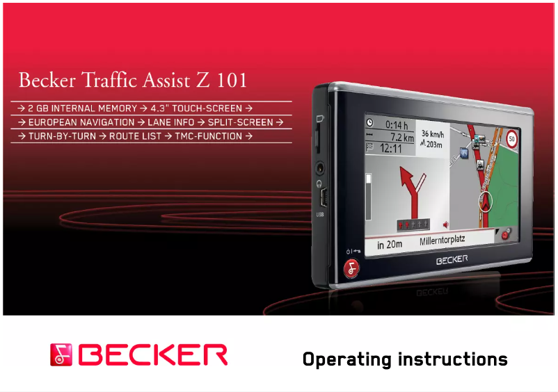Imagen de la primera página del manual del dispositivo Traffic Assist Z 101