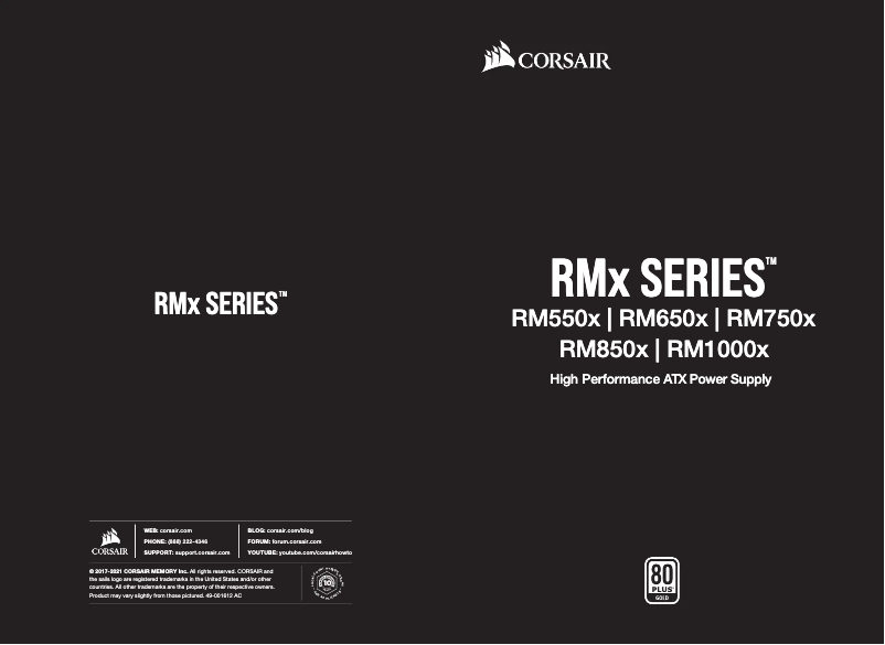 Página 1 del manual Guía de inicio rápido Corsair RM650x