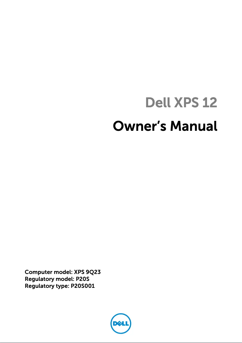 Imagen de la primera página del manual del dispositivo XPS 12-9Q23