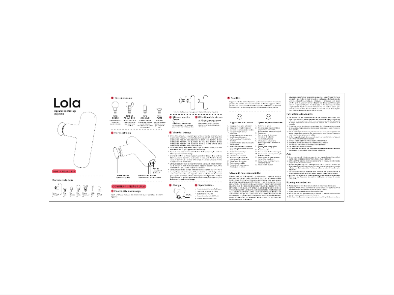 Imagen de la primera página del manual del dispositivo Massage Gun