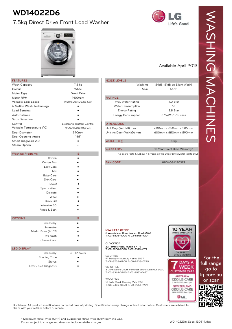 Imagen de la primera página del manual del dispositivo WD14022D6