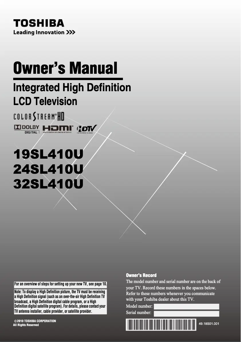 Imagen de la primera página del manual del dispositivo 32SL410U