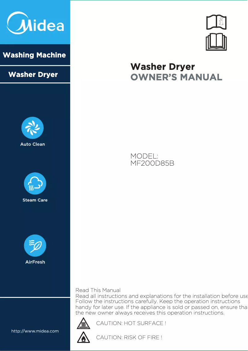 Página 1 del manual Manual de usuario Midea MF200D85