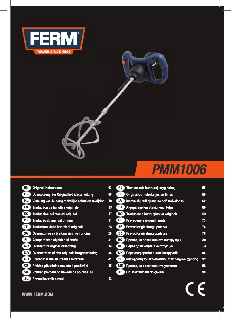 Página 1 del manual Manual de usuario Ferm PMM1006