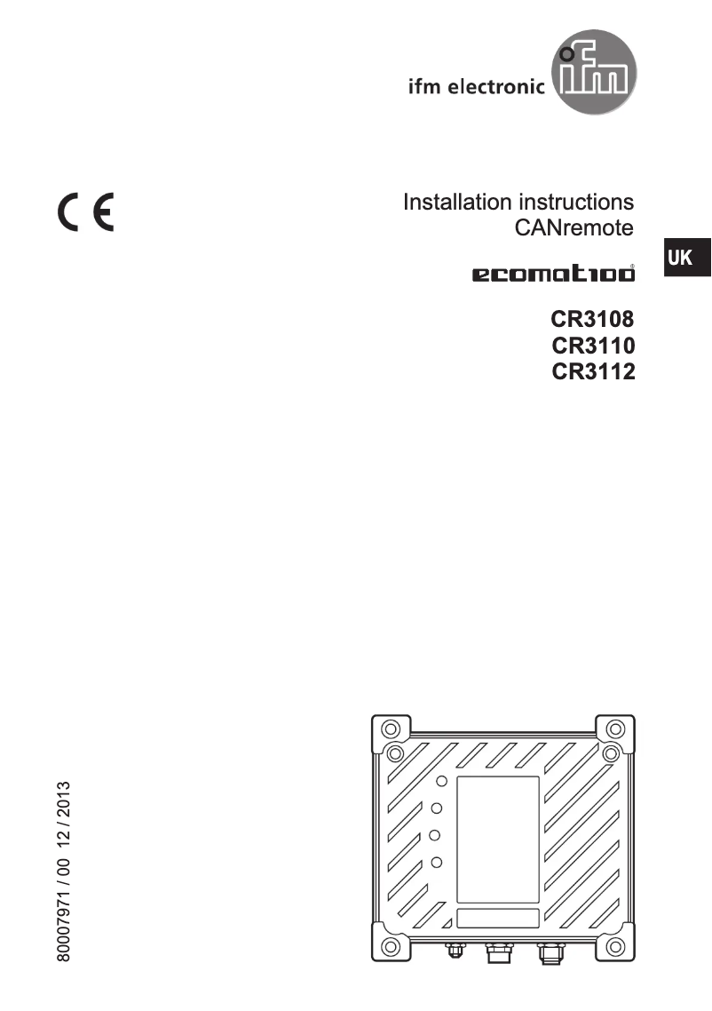 Página 1 del manual Manual de usuario IFM CR3112