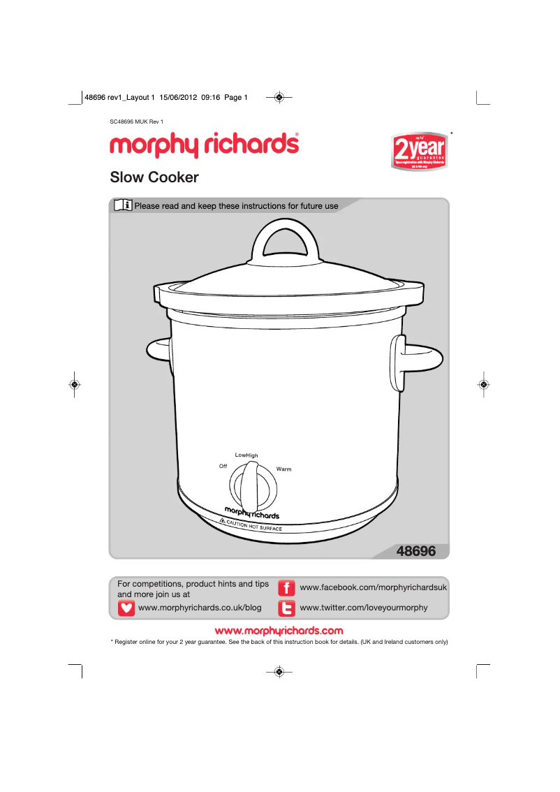 Página 1 del manual Manual de usuario Morphy Richards 48697