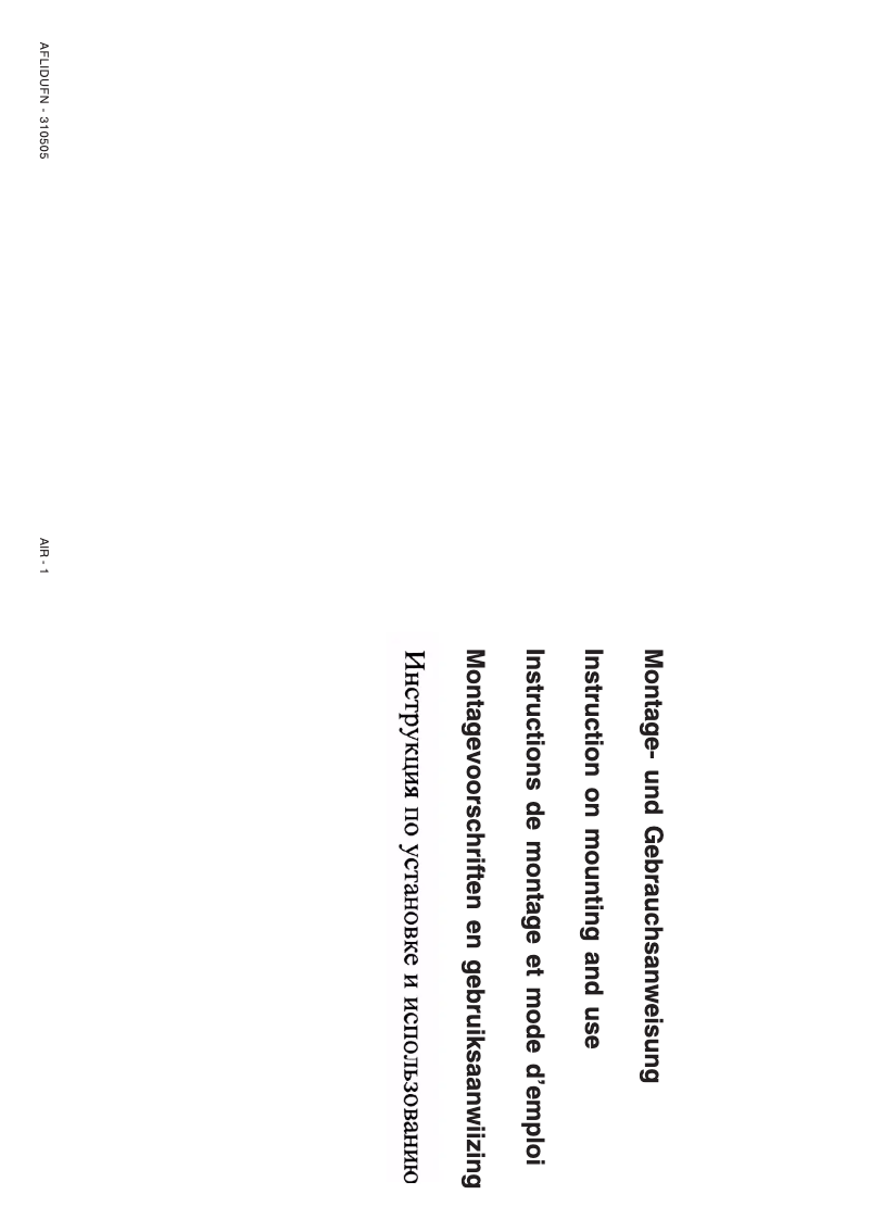 Imagen de la primera página del manual del dispositivo RDR 61 RUBM