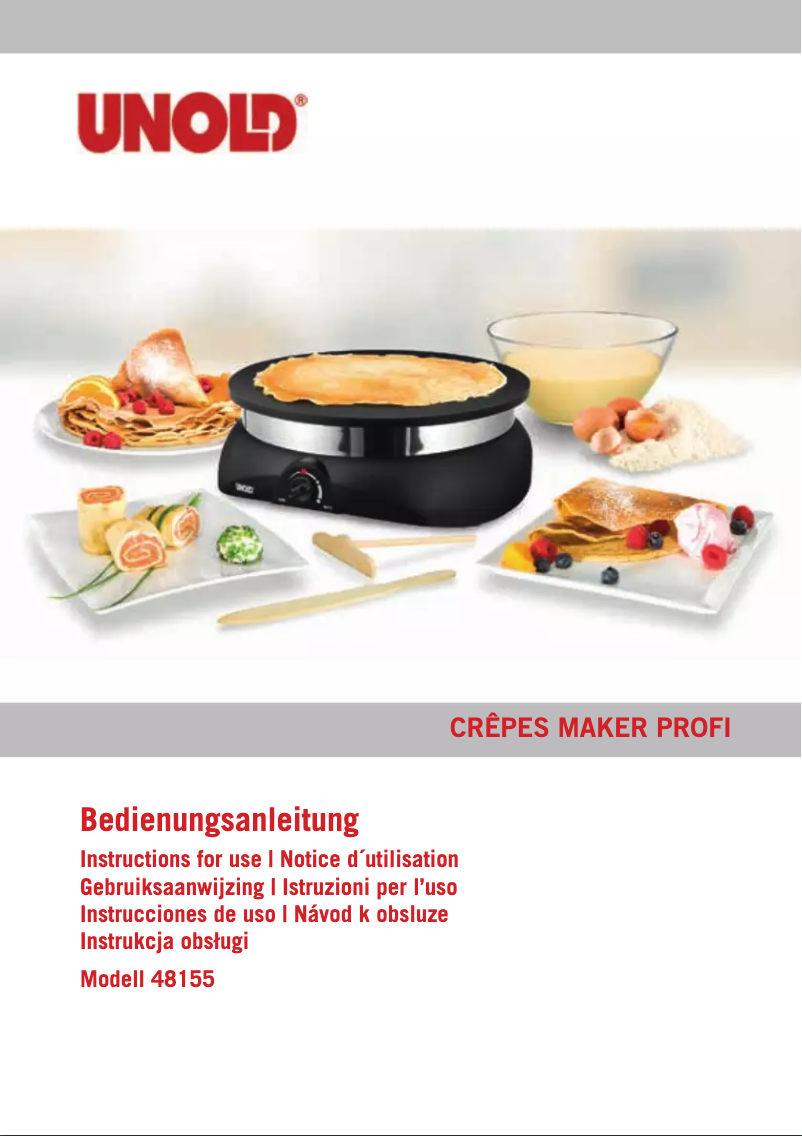 Página 1 del manual Manual de usuario Unold Crepesmaker Pro