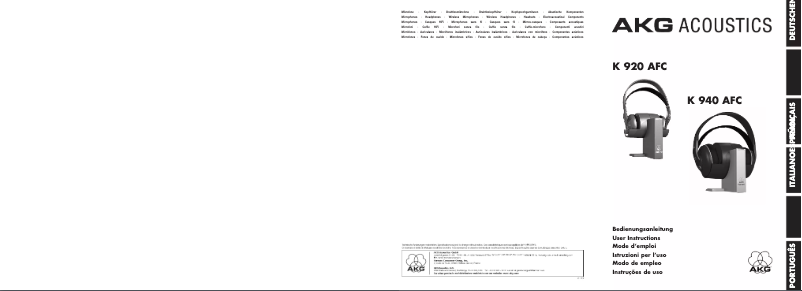 Imagen de la primera página del manual del dispositivo K 920 AFC