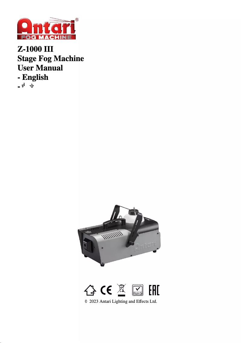 Imagen de la primera página del manual del dispositivo Z-1000 III