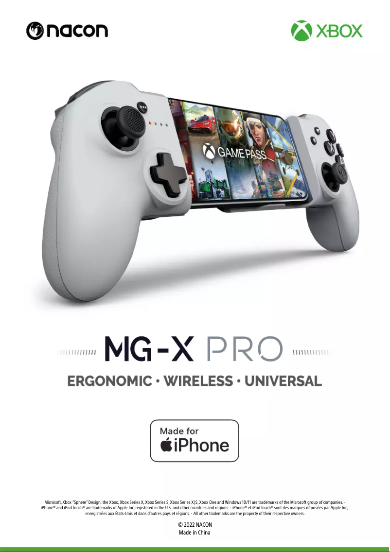 Imagen de la primera página del manual del dispositivo MG-X PRO