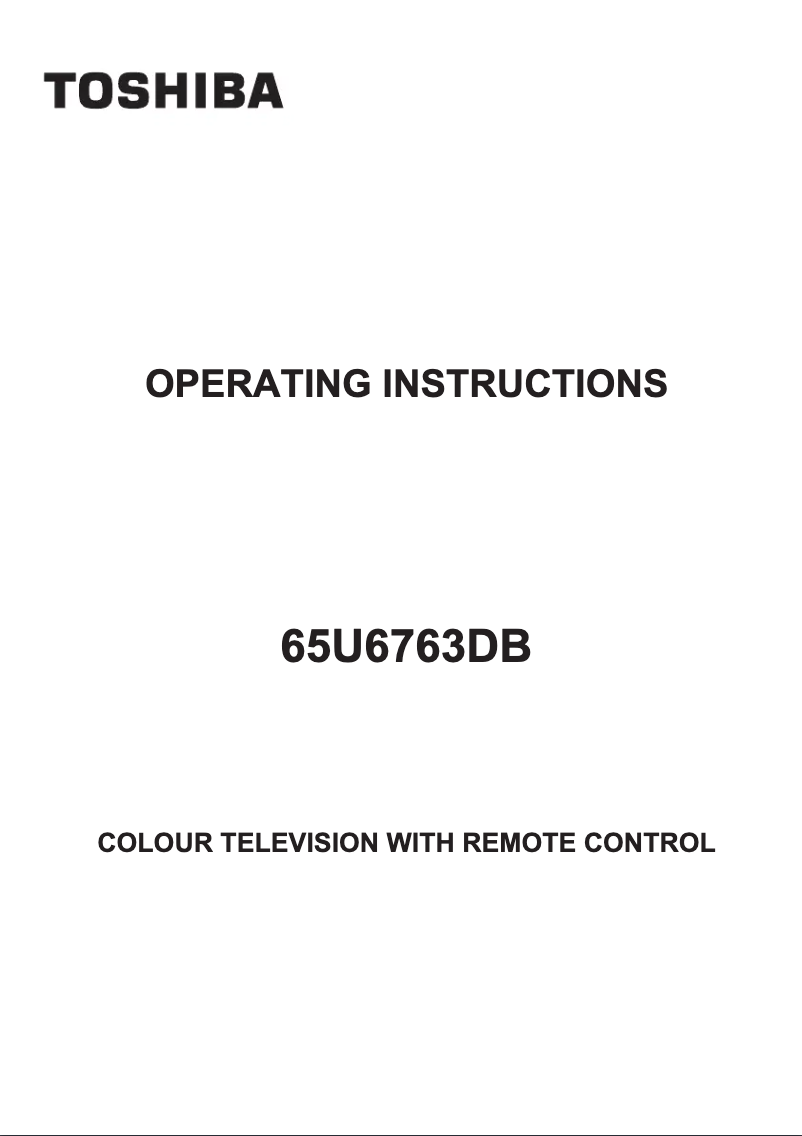 Página 1 del manual Manual de usuario Toshiba 65U6763DB