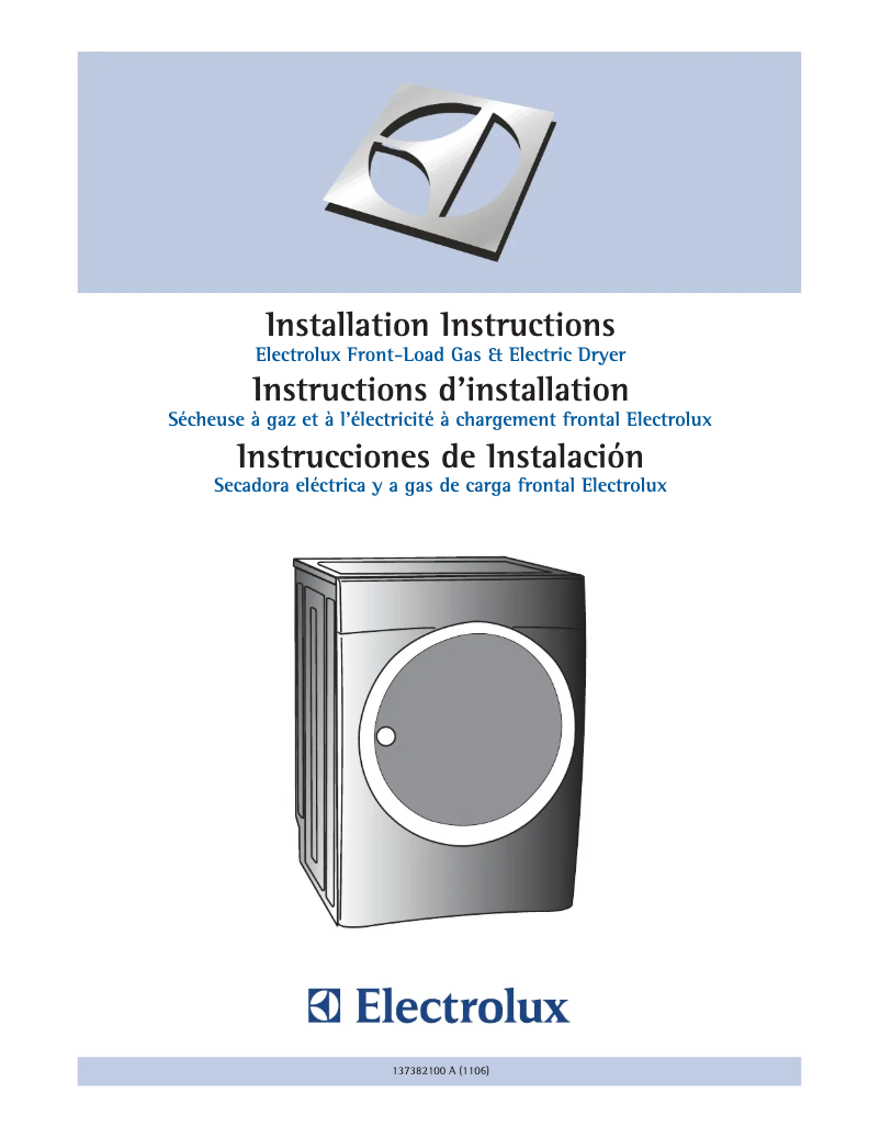 Página 1 del manual Guía de instalación Electrolux EWMED6CHTS