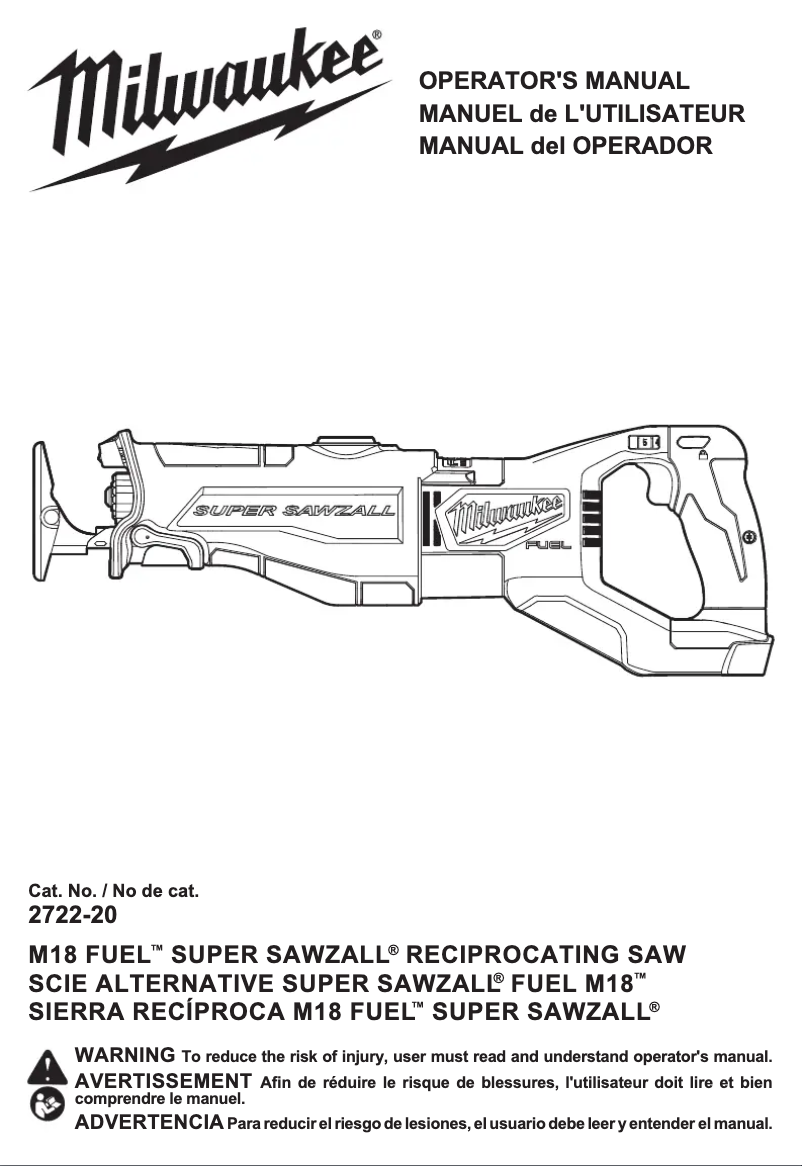 Página 1 del manual Manual de usuario Milwaukee M18 Fuel 2722-21HD