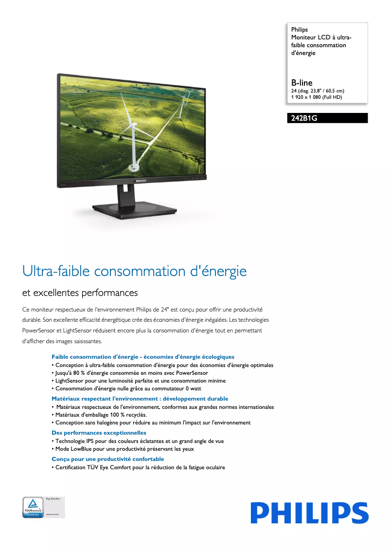 Imagen de la primera página del manual del dispositivo 242B1G