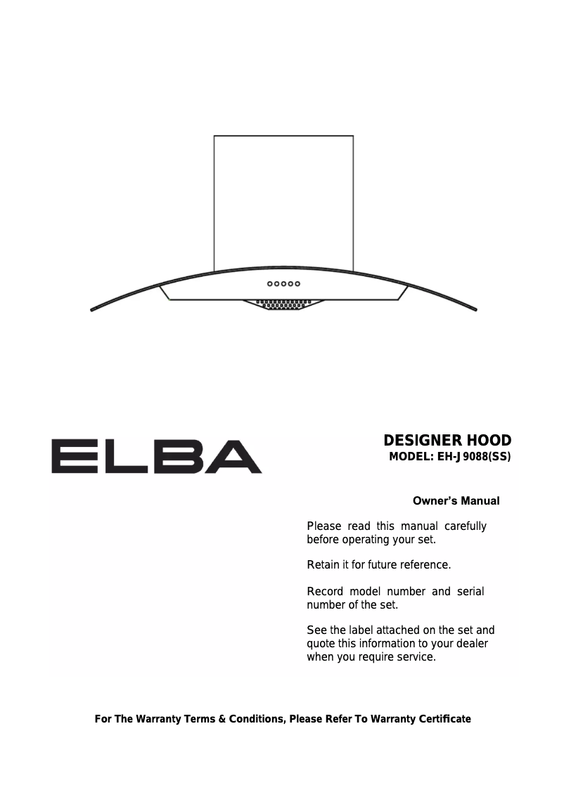 Página 1 del manual Manual de usuario Elba EH-J9088(SS)