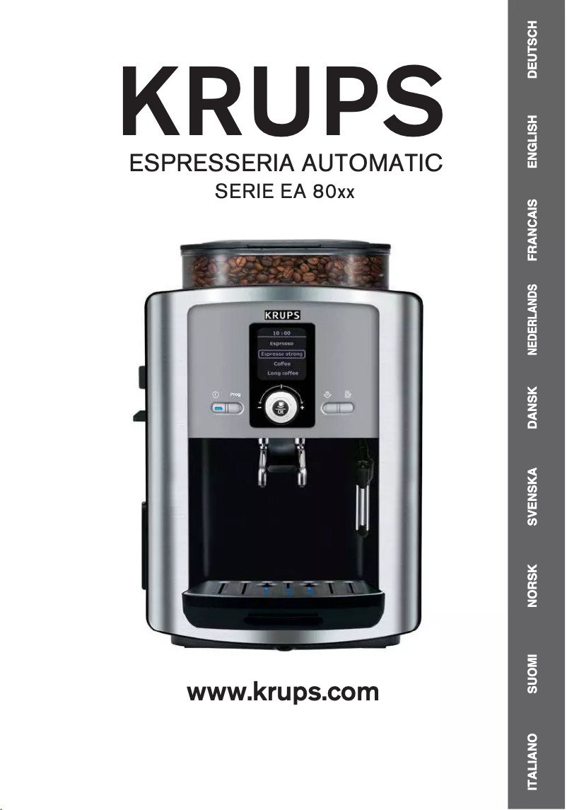 Imagen de la primera página del manual del dispositivo Espresseria Automatic EA8080