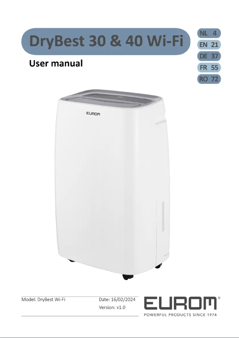 Página 1 del manual Manual de usuario Eurom DryBest 40 WiFi