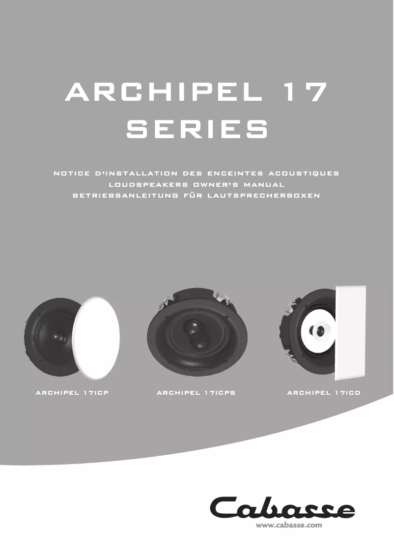 Imagen de la primera página del manual del dispositivo Archipel 17 ICP