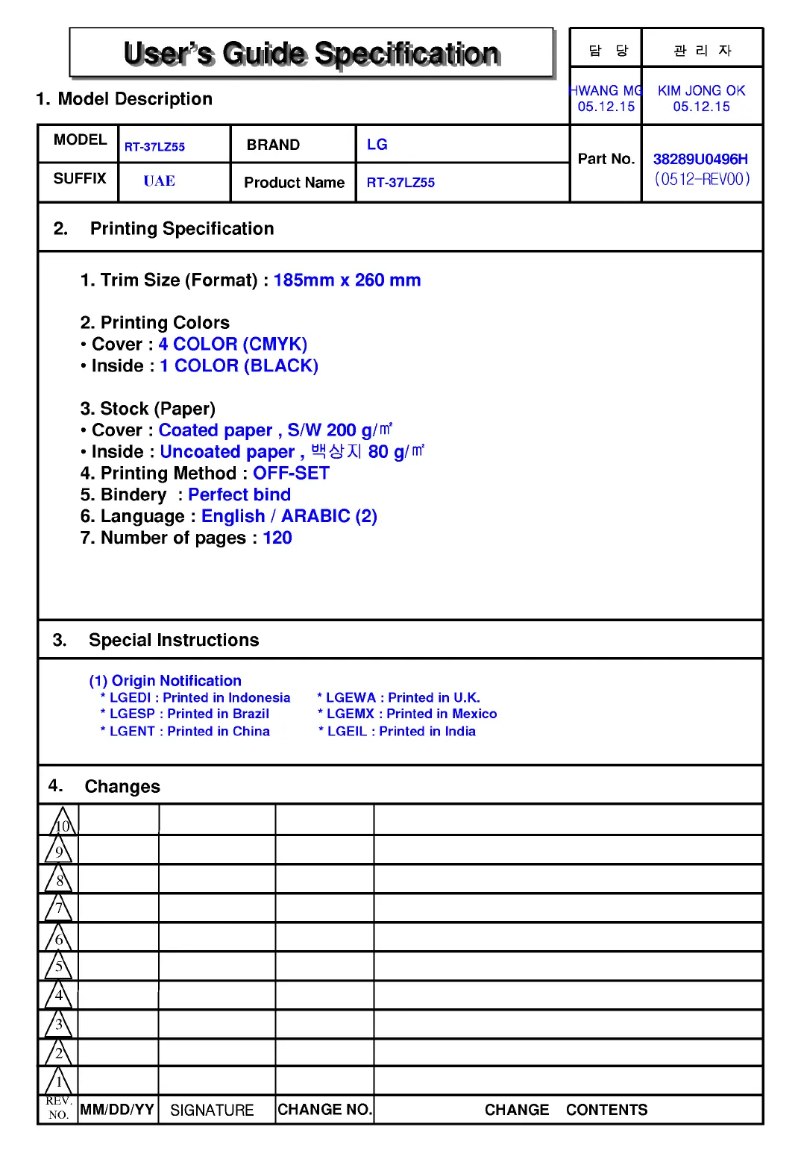 Página 1 del manual Manual de usuario LG RT-37LZ55